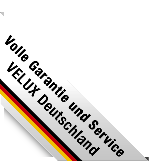 Original VELUX Produkt mit voller Garantie und Service von VELUX Deutschland Banderole: Volle Garantie und Service VELUX Deutschland